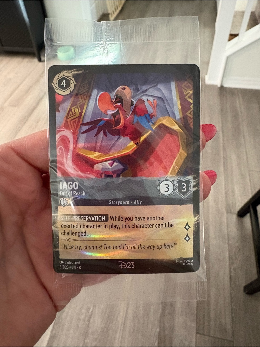 Disney Trading Card Iago Red Yellow Blue